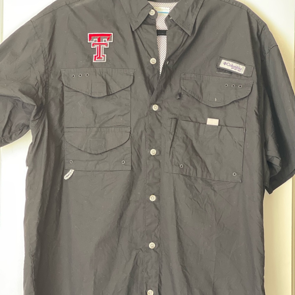 Columbia PFG Texas Tech button down, size Mens small